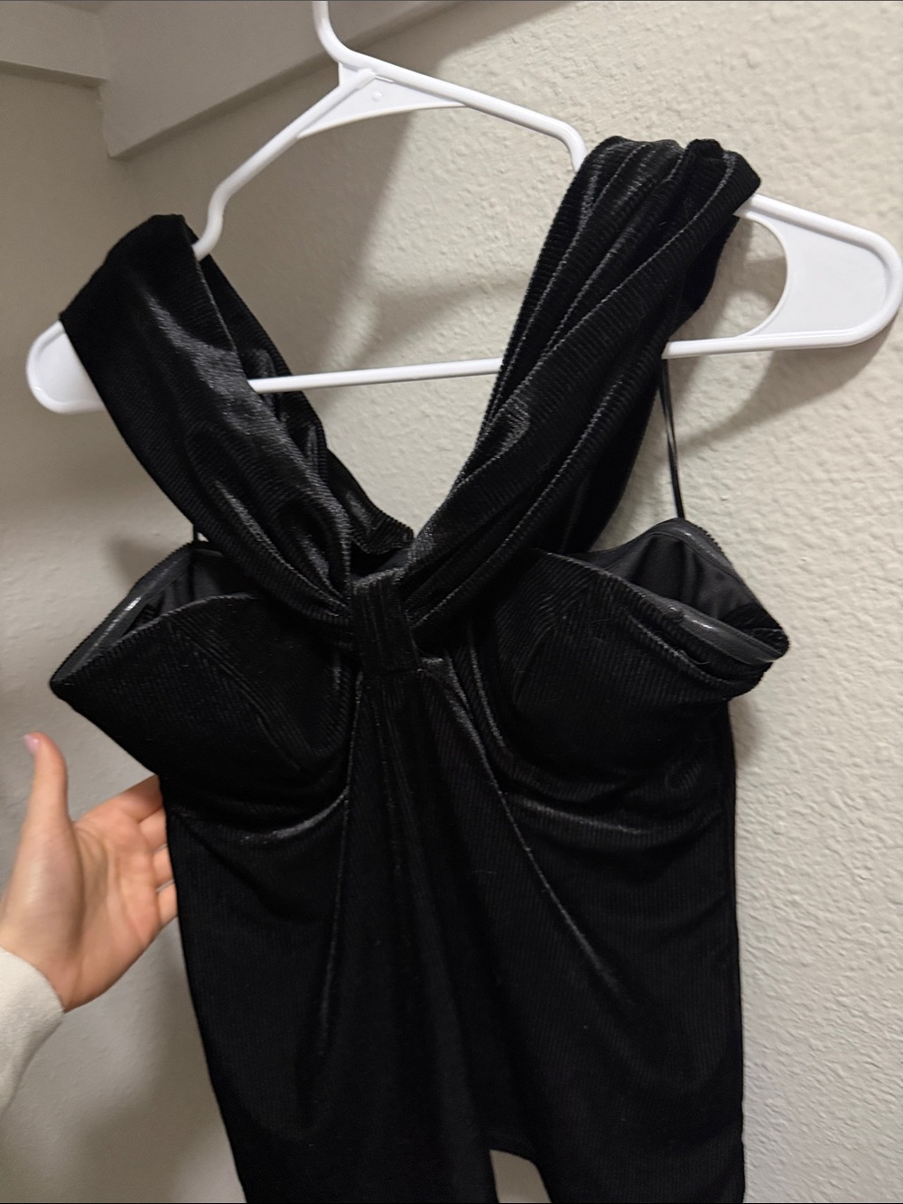 Parker Black Velvet Halter Jumpsuit